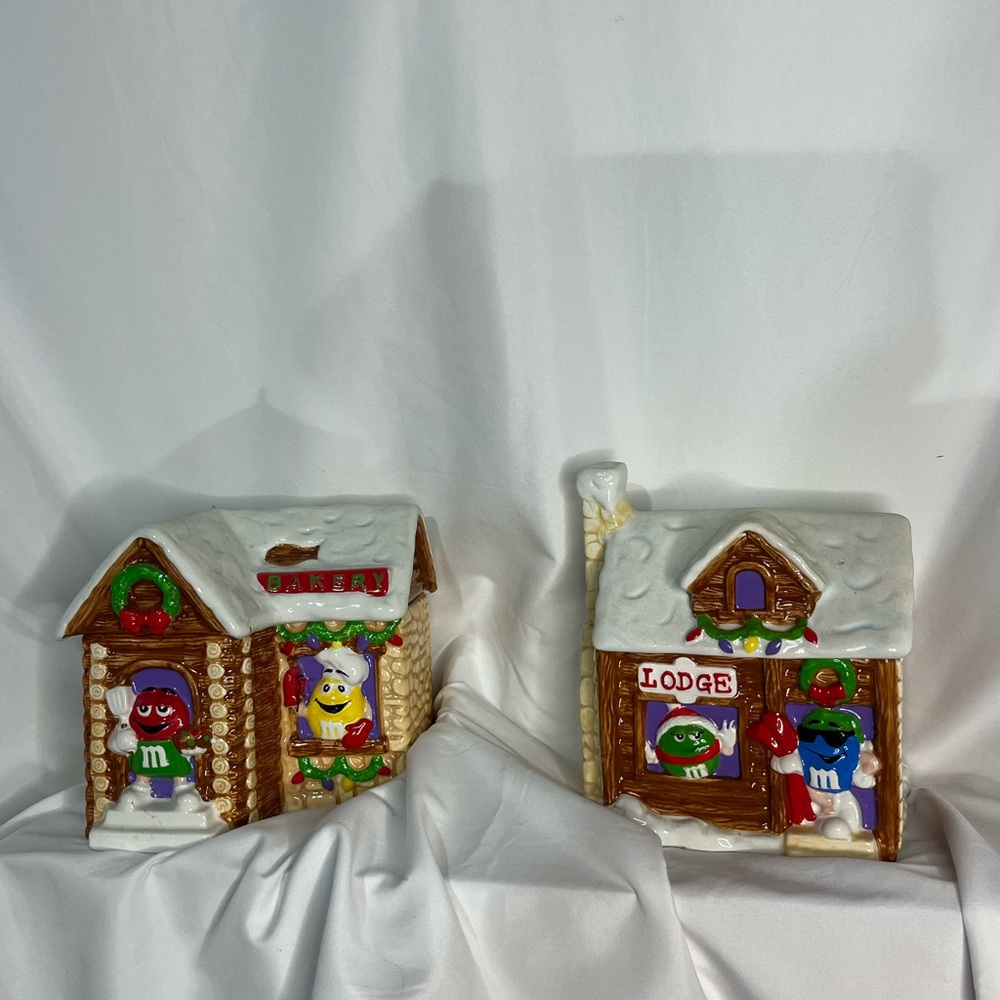 Festive M&M's Holiday Cookie Jars, set of 2